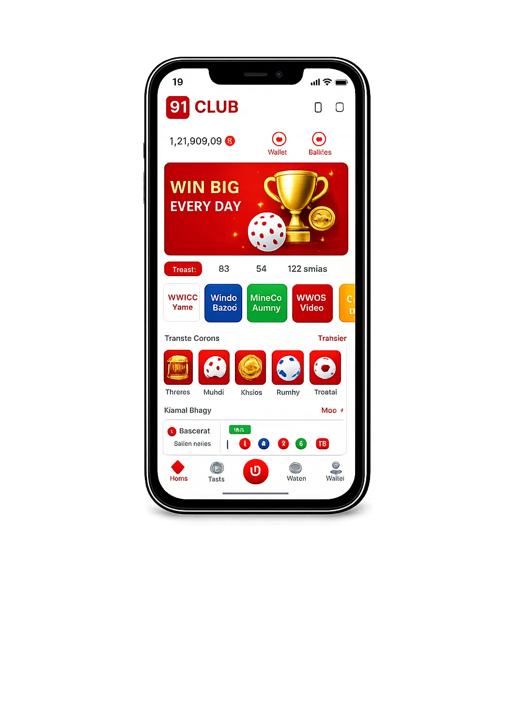 91 Club mobile app preview